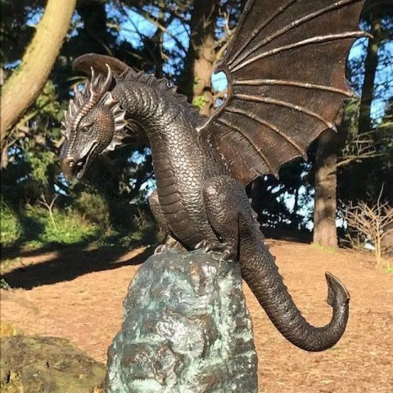 Large Dragon Water Fountain Sculpture Garden Statue