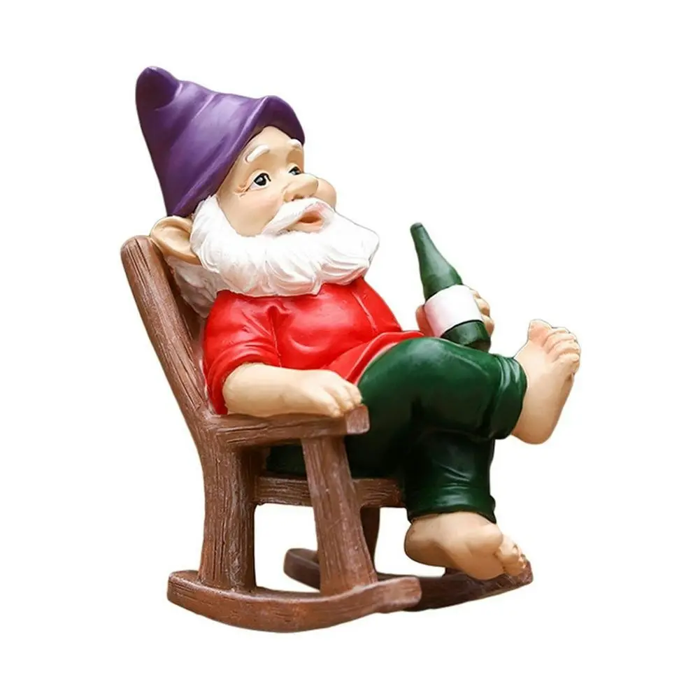 Funny Novelty Drinking Garden Gnome Figurine Garden Decor