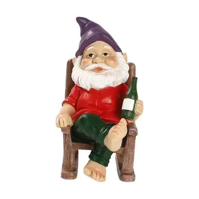 Funny Novelty Drinking Garden Gnome Figurine Garden Decor