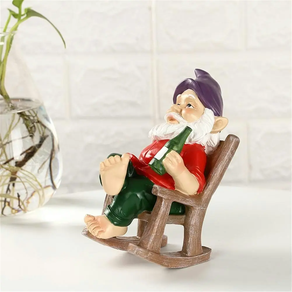 Funny Novelty Drinking Garden Gnome Figurine Garden Decor