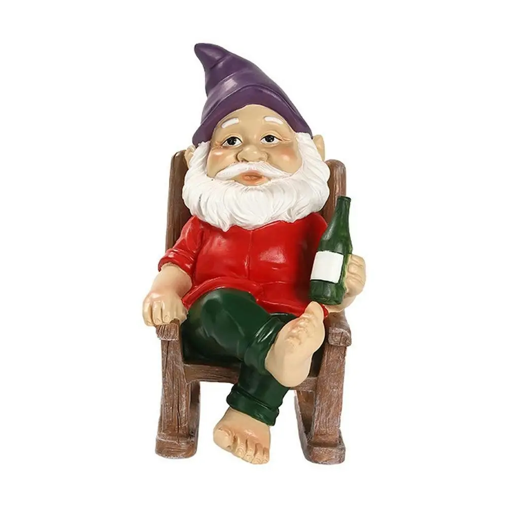 Funny Novelty Drinking Garden Gnome Figurine Garden Decor