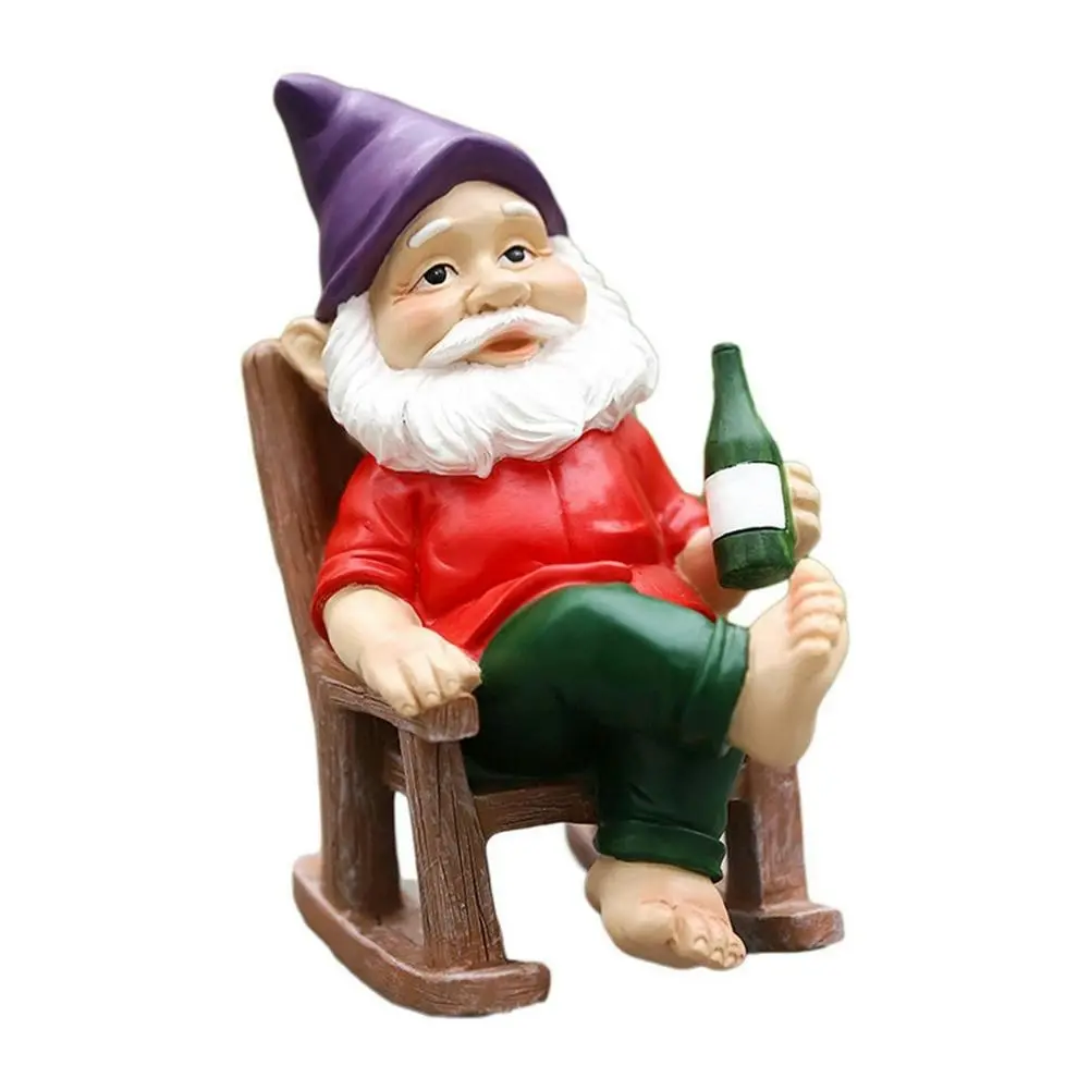 Funny Novelty Drinking Garden Gnome Figurine Garden Decor