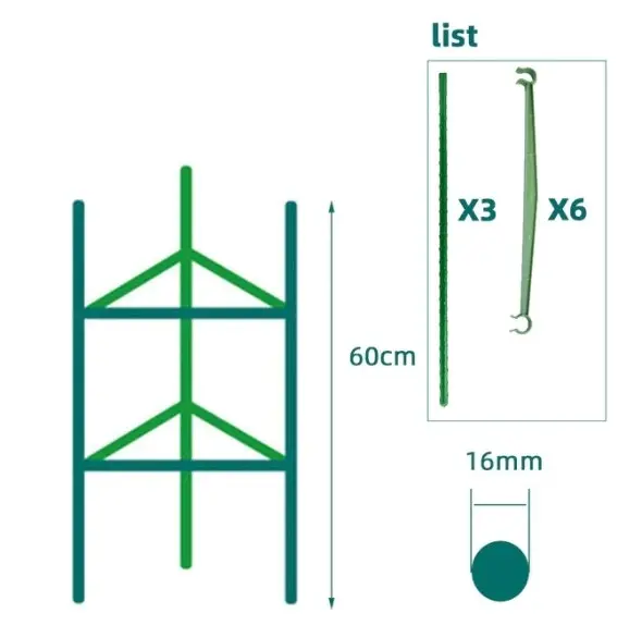 Tri-pod Plant Support Stakes Tomato Trellis, 10 sizes