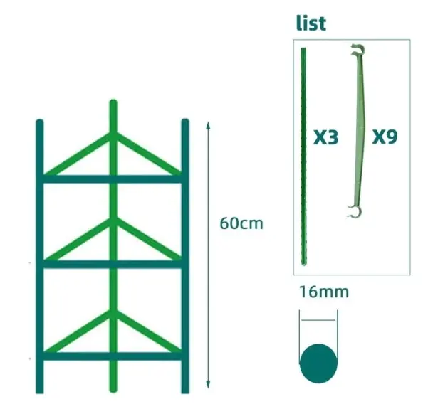 Tri-pod Plant Support Stakes Tomato Trellis, 10 sizes