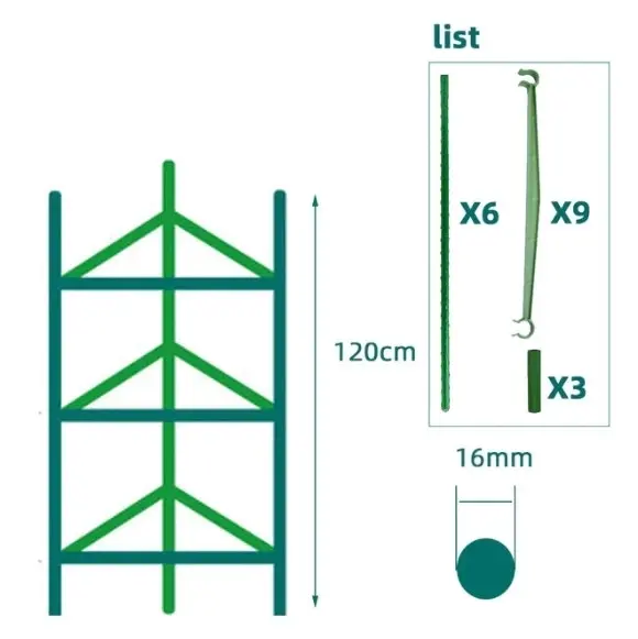 Tri-pod Plant Support Stakes Tomato Trellis, 10 sizes