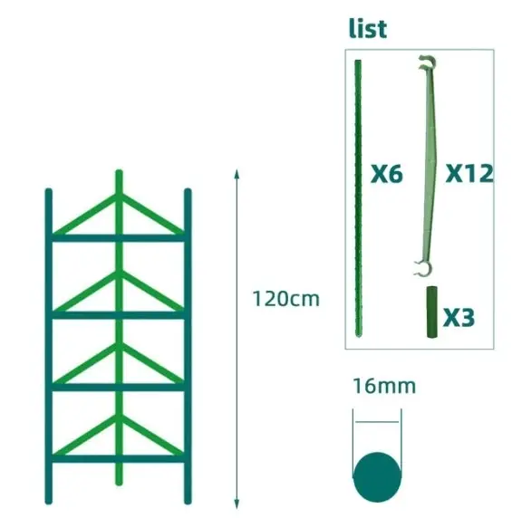 Tri-pod Plant Support Stakes Tomato Trellis, 10 sizes