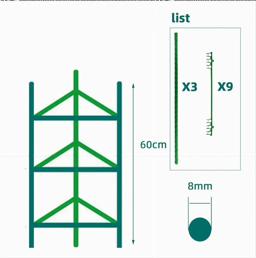 Tri-pod Plant Support Stakes Tomato Trellis, 10 sizes