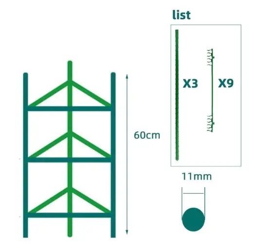 Tri-pod Plant Support Stakes Tomato Trellis, 10 sizes