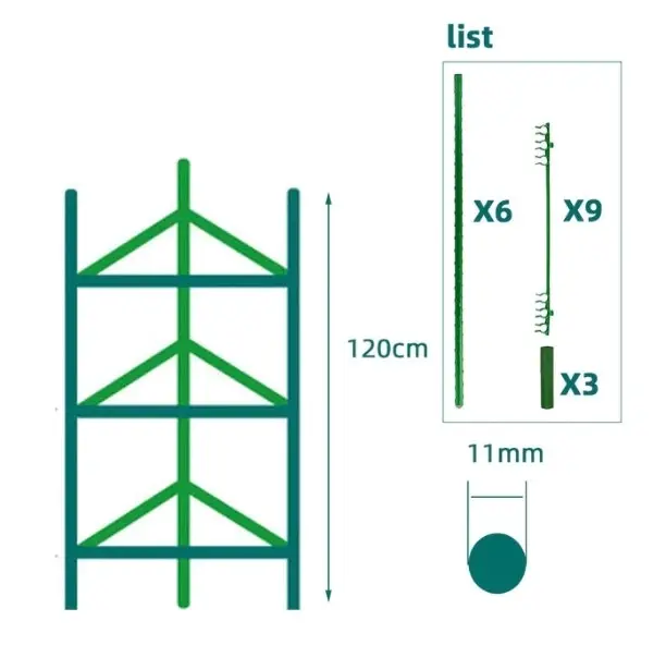 Tri-pod Plant Support Stakes Tomato Trellis, 10 sizes