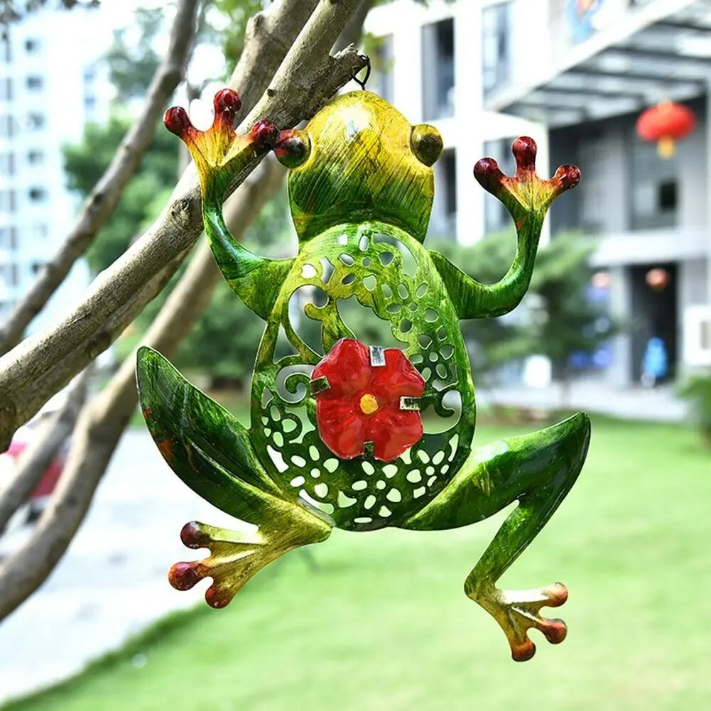 Metal Frog Wall Art Animal Sculpture Hanging Garden Decor