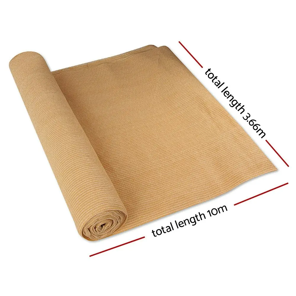 50% UV Beige Shade Cloth Roll, 3.66m x 10m. Heavy Duty HPDE