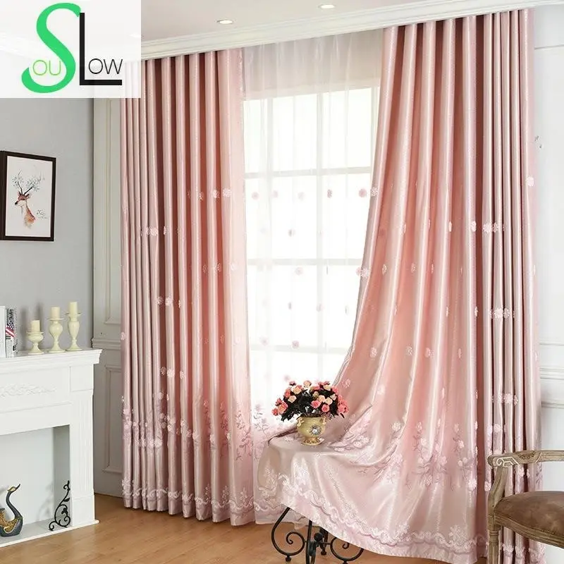 Luxury Embroidered Jacquard Cloth Floral Curtain/Tulle