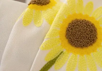 Luxury 3D Sunflower Embroidered Curtain/Tulle