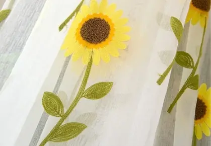 Luxury 3D Sunflower Embroidered Curtain/Tulle