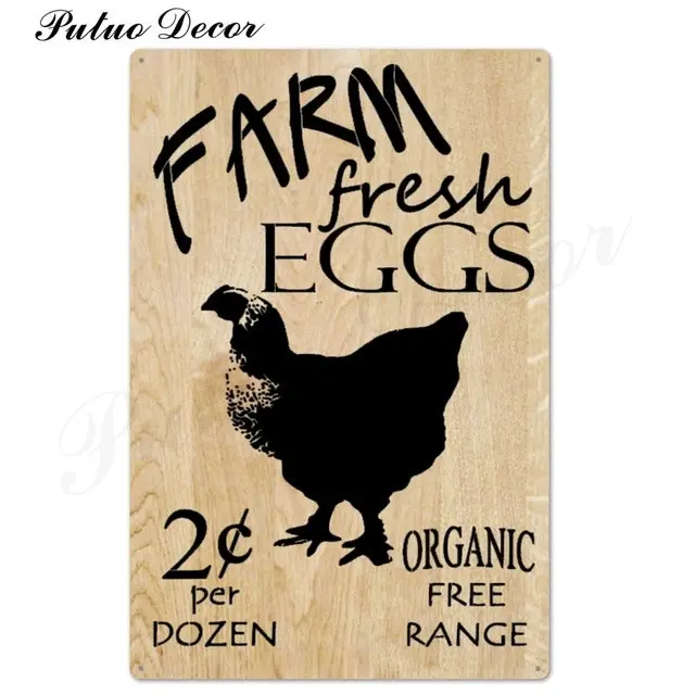 Rooster/chicken farmhouse retro hanging sign wall decor, 24 styles