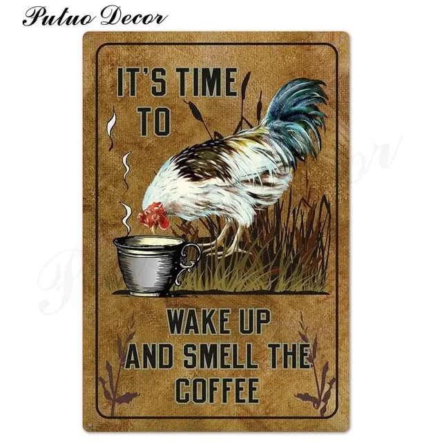 Rooster/chicken farmhouse retro hanging sign wall decor, 24 styles