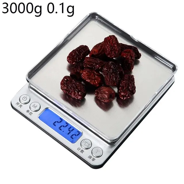 Stainless Steel Kitchen Digital Scales 0.1g/3kg