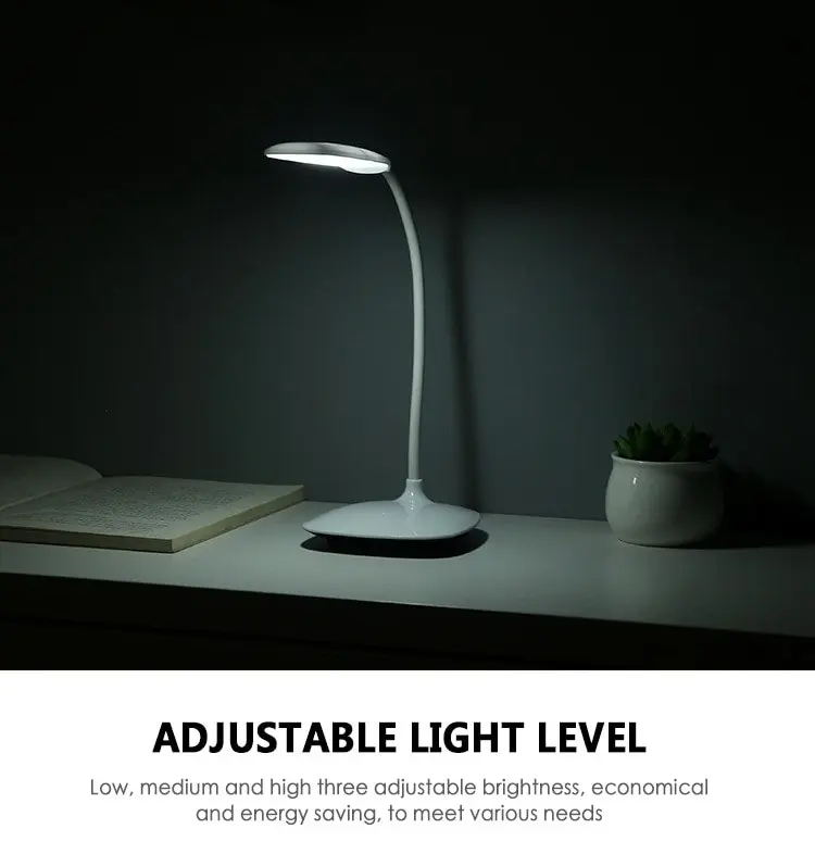 USB Rechargeable Desk/Table Lamp, 3 light modes