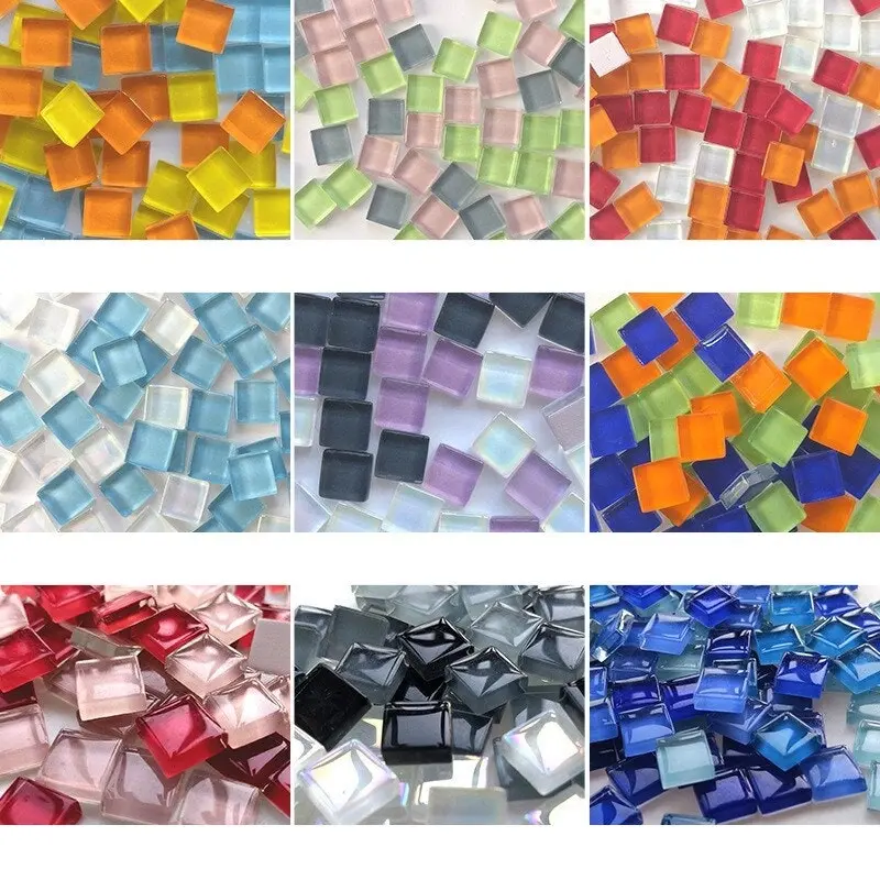 300pcs Mosaic Tiles for DIY Craft, 46 colors 1x1cm