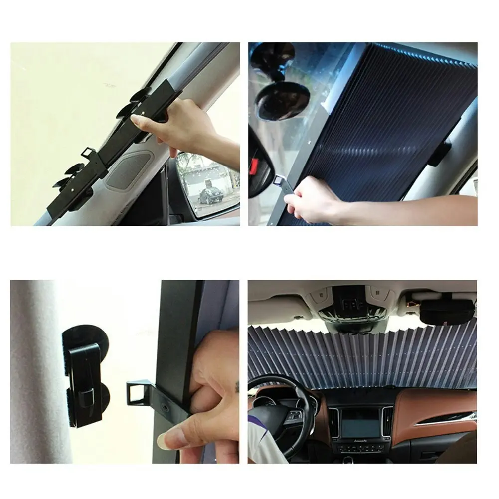 Universal Retractable Car Front/Rear Windshield Sunshade 150x46cm