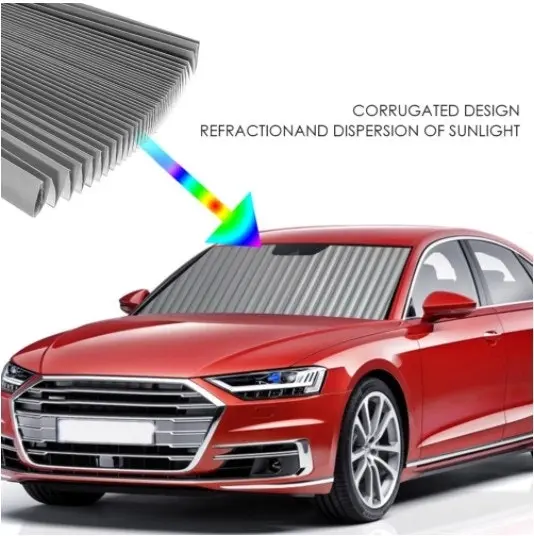 Universal Retractable Car Front/Rear Windshield Sunshade 150x46cm