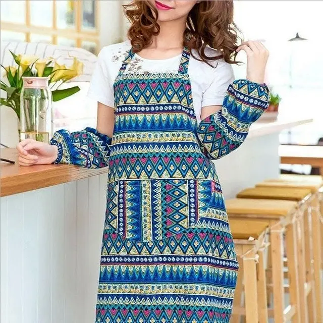 Vibrant Print Apron with Pocket. 6 Colors, 75 x 60cm