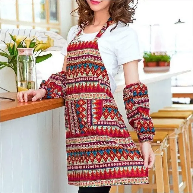 Vibrant Print Apron with Pocket. 6 Colors, 75 x 60cm