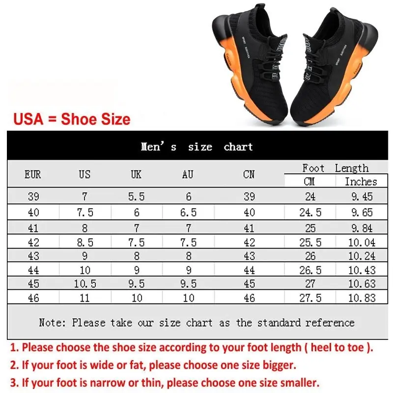 Men’s Waterproof Stab-Proof Steel Cap Comfy Safety Shoes