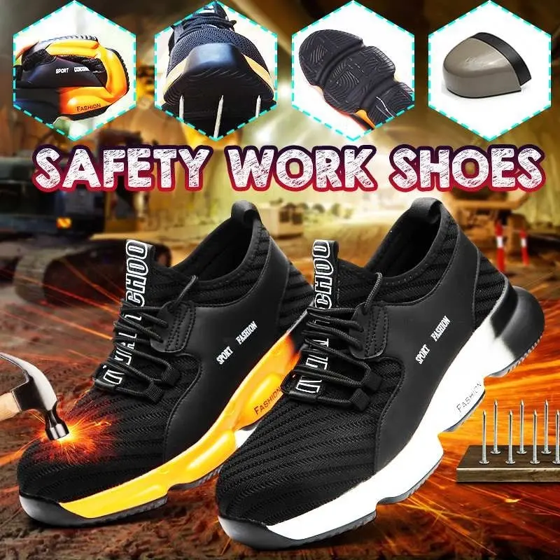 Men’s Waterproof Stab-Proof Steel Cap Comfy Safety Shoes