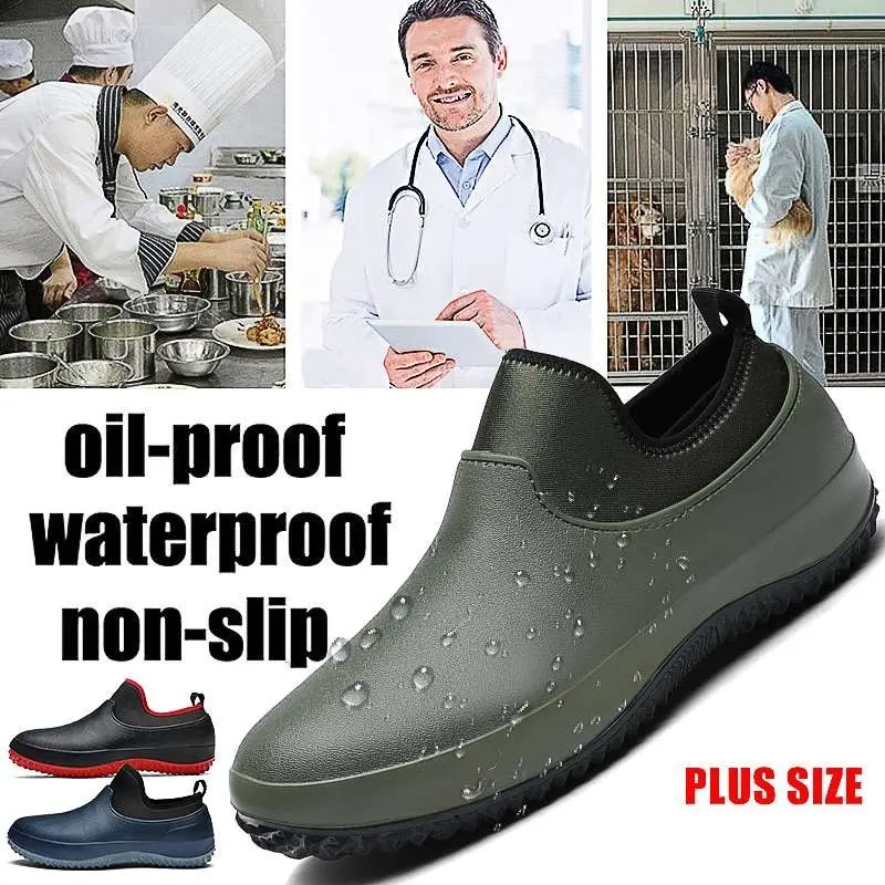 Plus Size Unisex Waterproof & Oil-proof Chef Nurse Safety Shoes