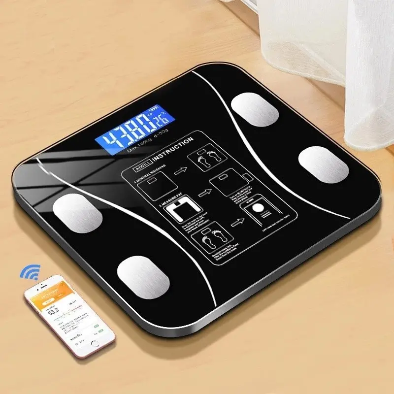 Smart Bluetooth Body Fat Analyzer Bath Scale, IOS Android.