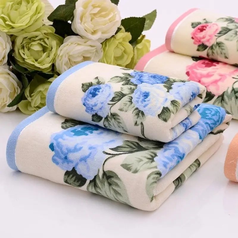 Floral Rose Luxury Cotton Bath Towel, 3 colours, 2 sizes