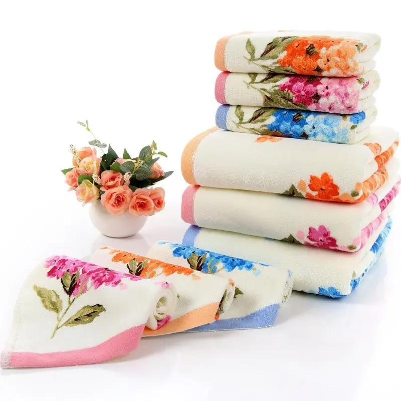 Floral Rose Luxury Cotton Bath Towel, 3 colours, 2 sizes