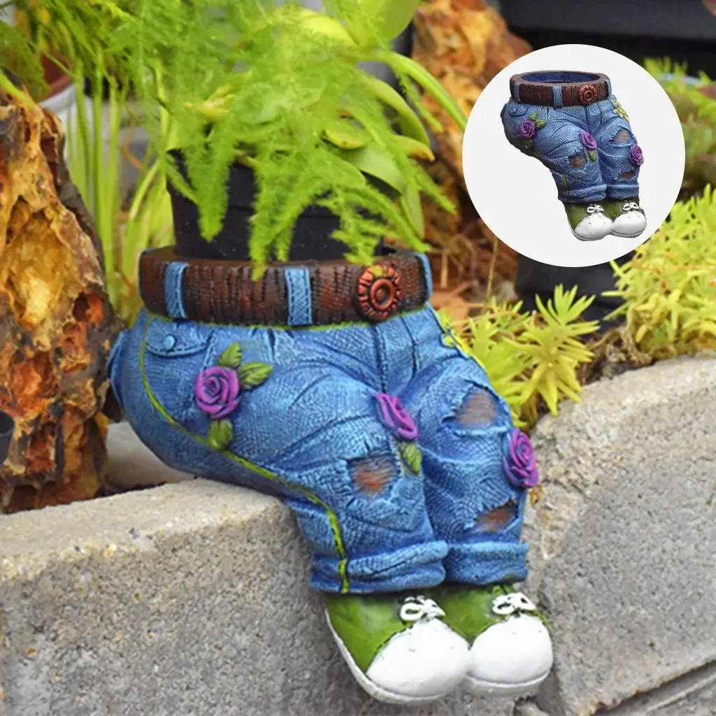 Denim Pants Planter Pot Succulent Decorative Flowerpot