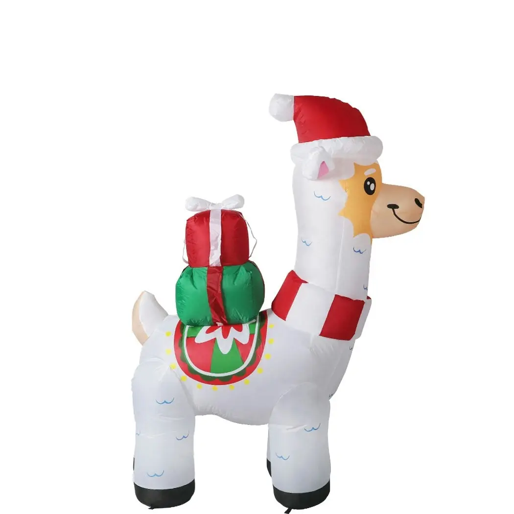 Santaco Inflatable Christmas Decorations Xmas Alpaca 1.8M LED Lights Xmas Party