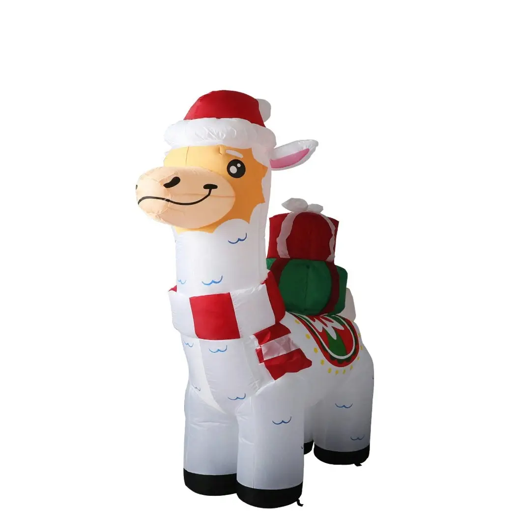 Santaco Inflatable Christmas Decorations Xmas Alpaca 1.8M LED Lights Xmas Party