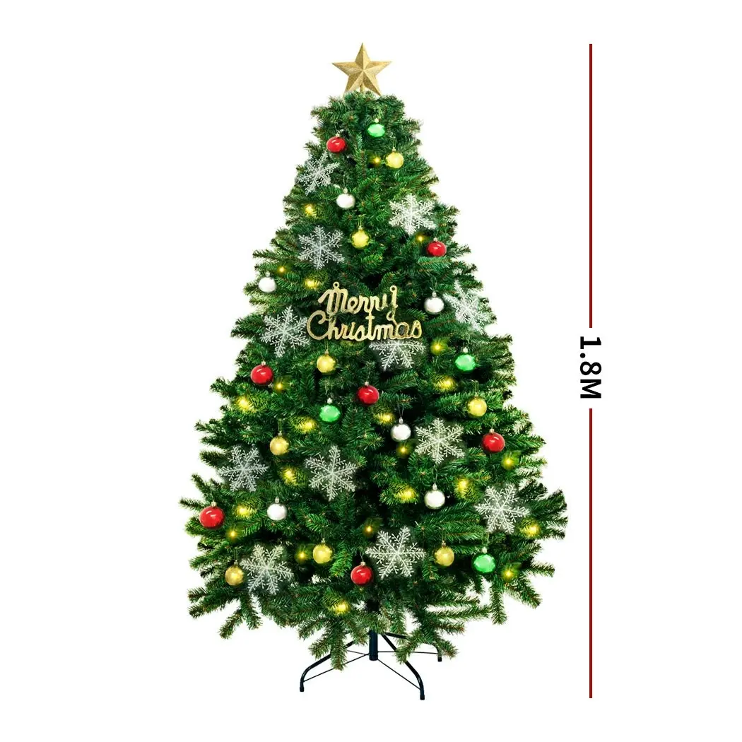 Santaco Christmas Tree 1.8M 6Ft 350LED Fairy Lights Xmas Home Garden Decoration