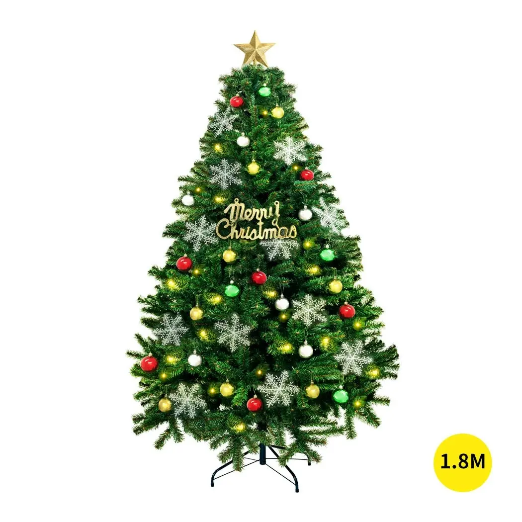 Santaco Christmas Tree 1.8M 6Ft 350LED Fairy Lights Xmas Home Garden Decoration