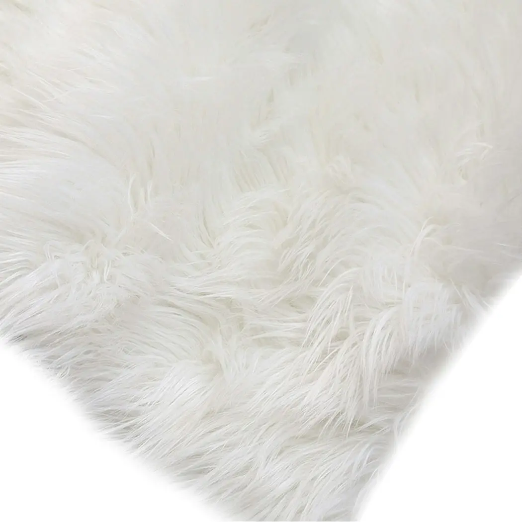 Traderight Group  Floor Rug Shaggy Carpet Area Rugs Soft Fur Living Room Bedroom Mats 80X150 White