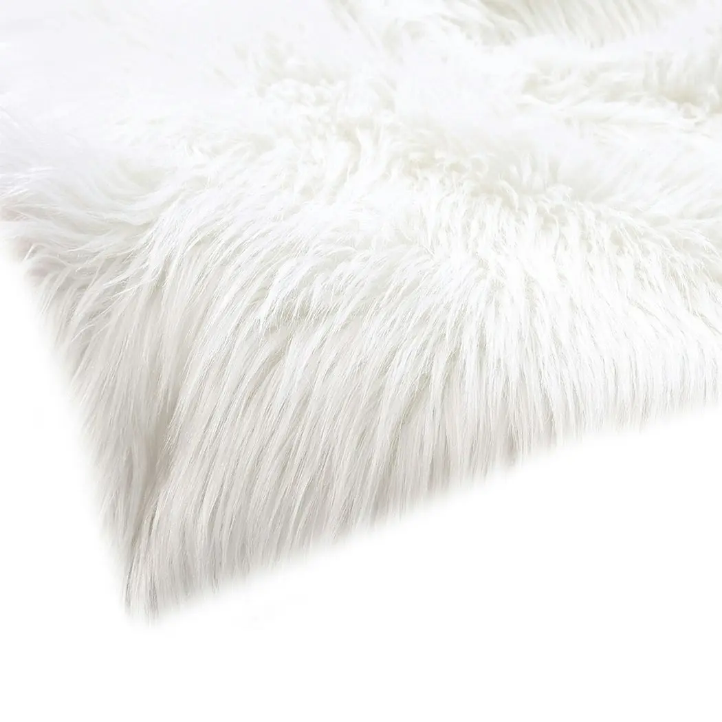 Traderight Group  Floor Rug Shaggy Carpet Area Rugs Soft Fur Living Room Bedroom Mats 80X150 White