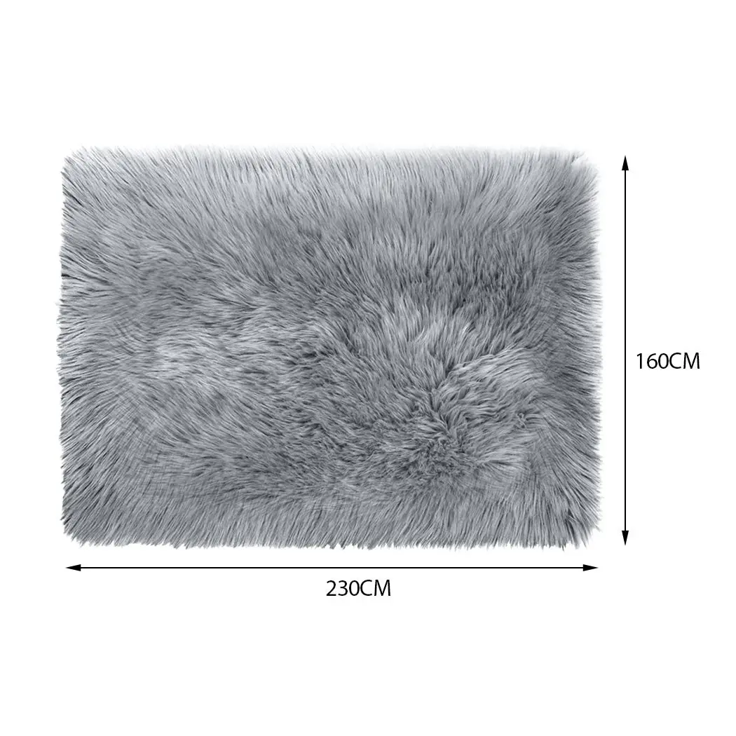 Traderight Group  Floor Rug Shaggy Carpet Area Rugs Soft Fur Living Room Bedroom Mats 160X230 Grey