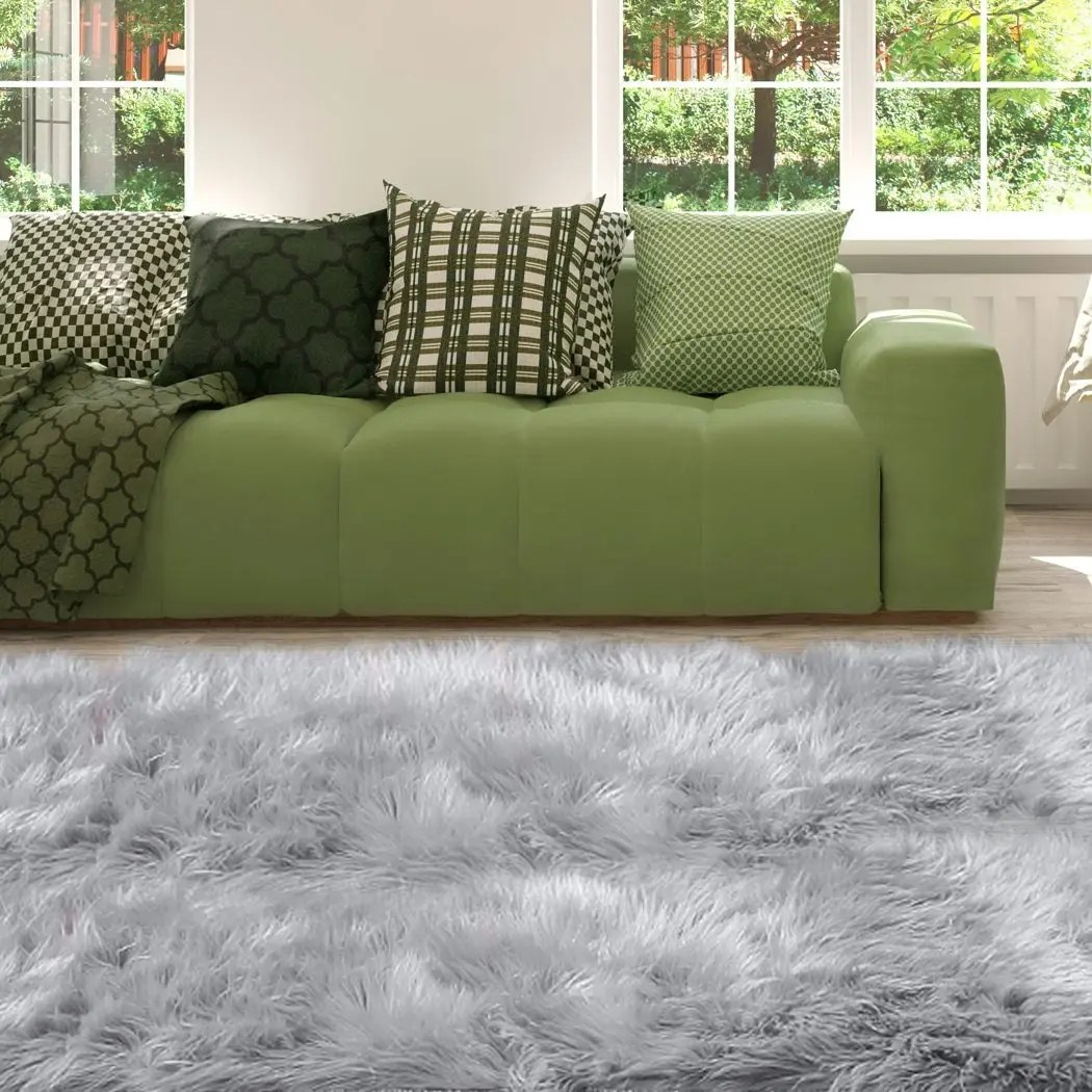 Traderight Group  Floor Rug Shaggy Carpet Area Rugs Soft Fur Living Room Bedroom Mats 160X230 Grey