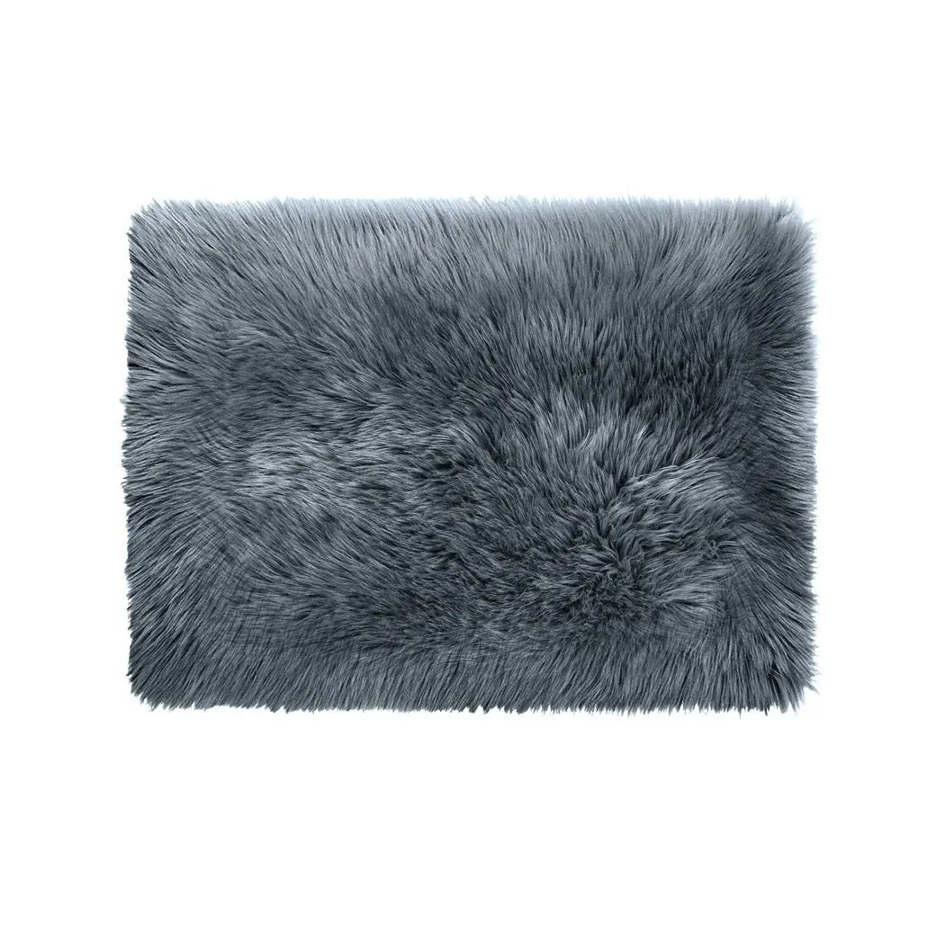 Traderight Group  Floor Rug Shaggy Carpet Area Rugs Soft Fur Living Room Bedroom 160X230 Dark Grey