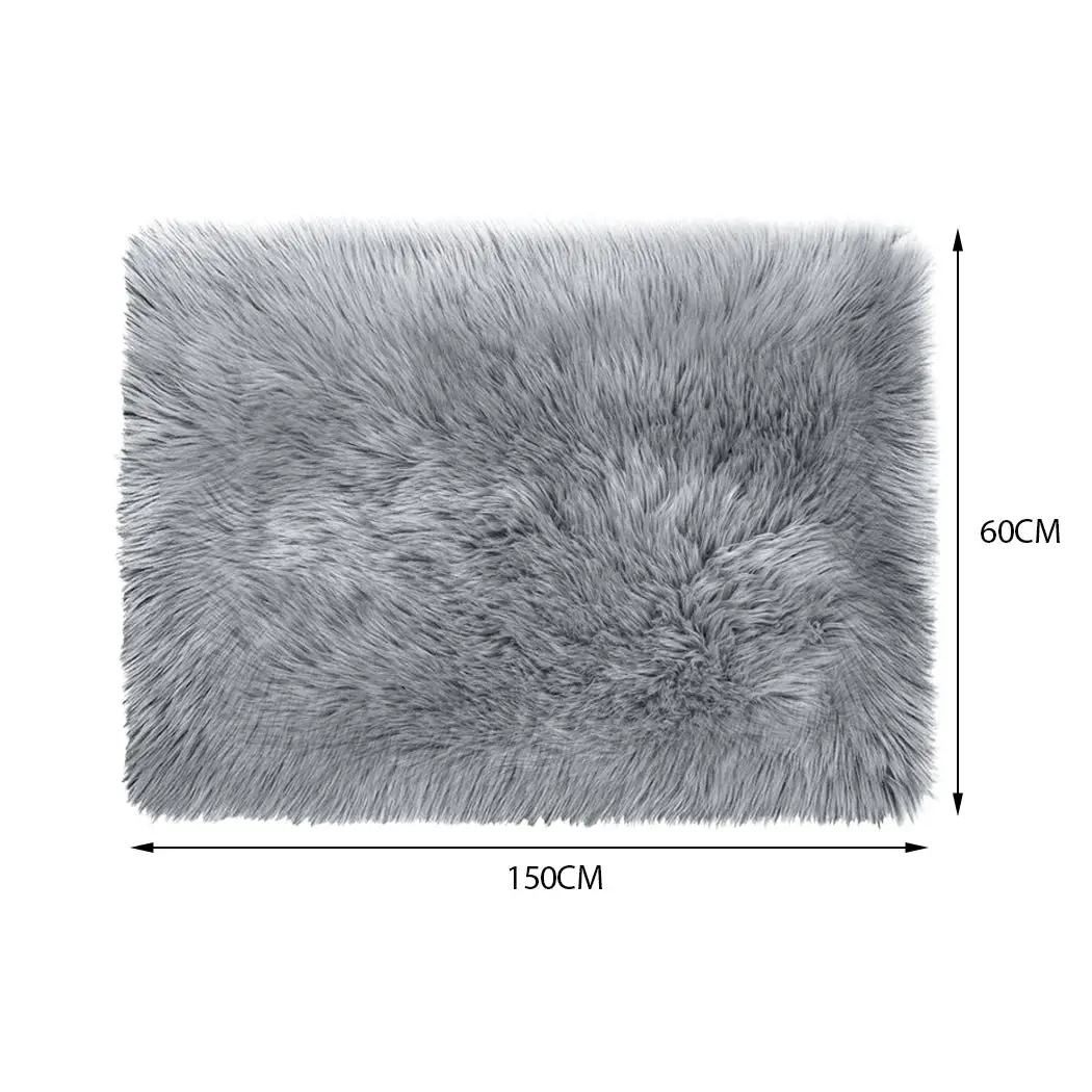 Traderight Group  Floor Rug Shaggy Carpet Area Rugs Soft Fur Living Room Bedroom Mats 60X150 Grey