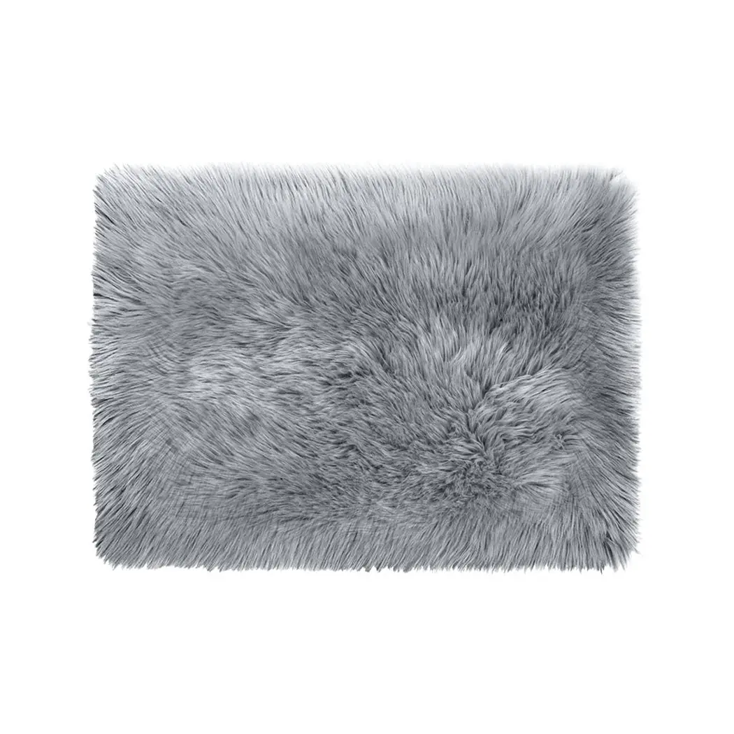 Traderight Group  Floor Rug Shaggy Carpet Area Rugs Soft Fur Living Room Bedroom Mats 60X150 Grey