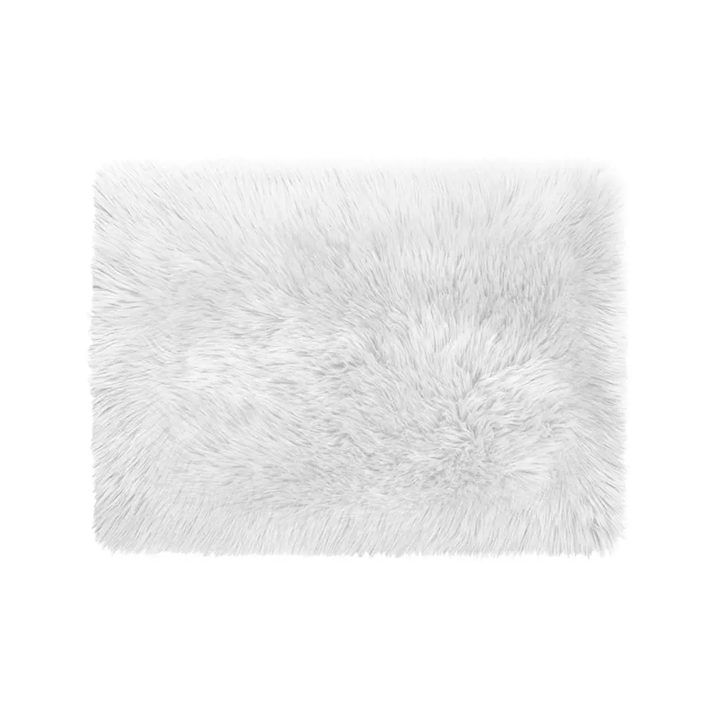 Traderight Group  Floor Rug Shaggy Carpet Area Rugs Soft Fur Living Room Bedroom Mats 60X150 White