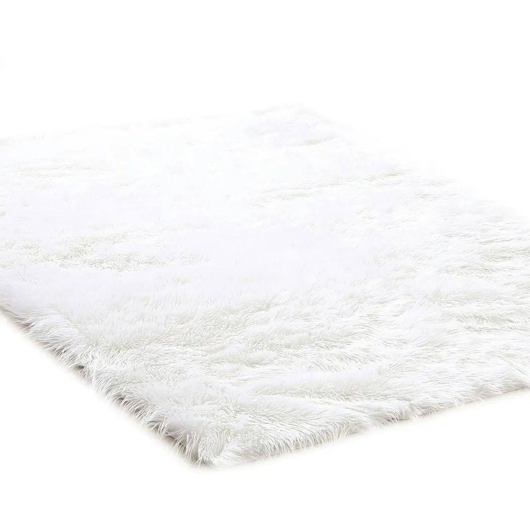 Traderight Group  Floor Rug Shaggy Carpet Area Rugs Soft Fur Living Room Bedroom Mats 60X150 White