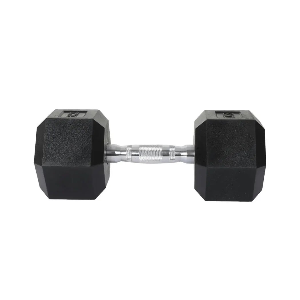 Centra Rubber Hex Dumbbell 15kg Home Gym Exercise Weight Fitness Training