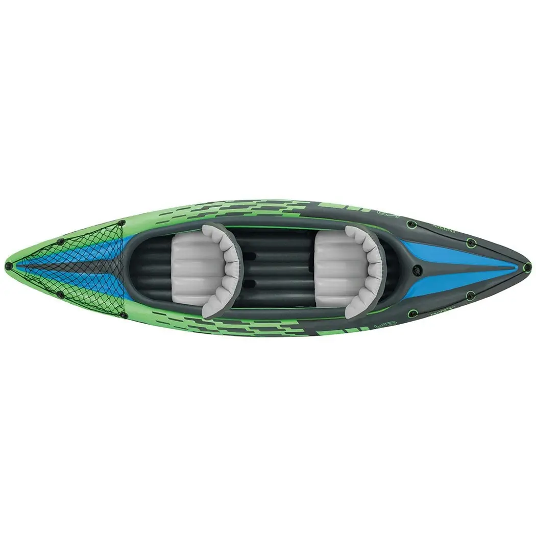 Intex Inflatable Kayak Boat K2 Sports Challenger 2 Seat Person Floating Oar Lake