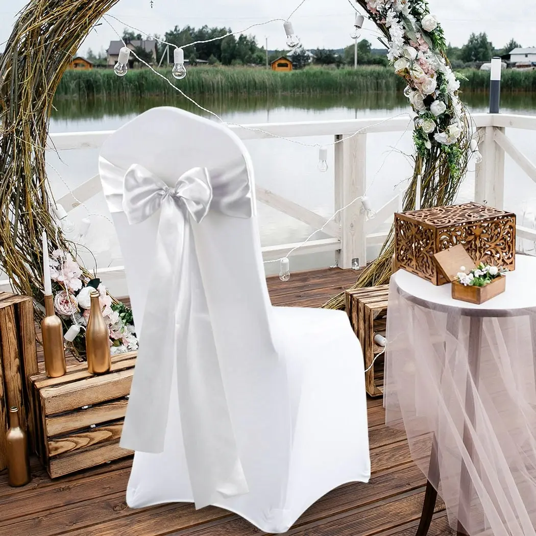 Traderight Group  50x Satin Chair Sashes Cloth Cover Wedding Party Event Decoration Table Runner